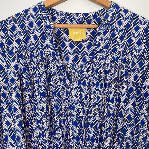 Maeve Blue and White Patterned Dress - Picture 2 of 9